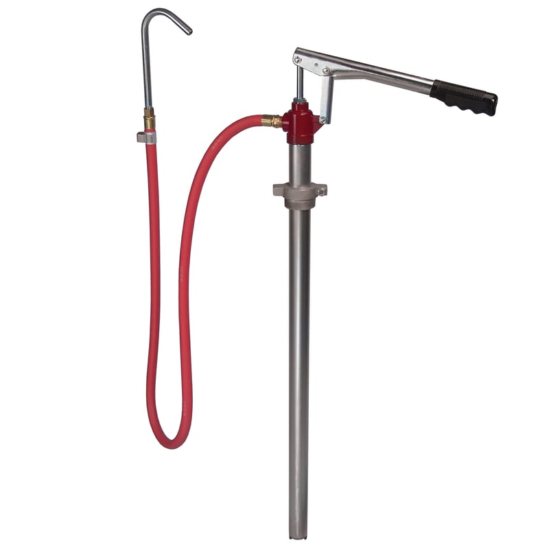 Hand pump - manual petrol pump (canister pump) -HÜNERSDORFF- with  transparent hose (1450mm) and stopcock