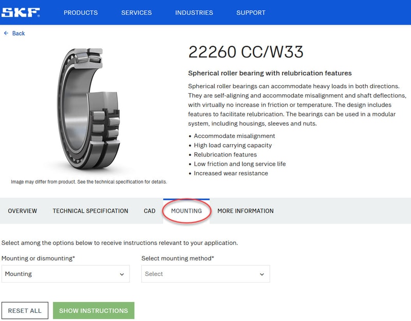 Mounting instructions SKF